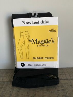 Maggie’s Organic Blackout Leggings Women’s Medium Stretch Side Pockets Ankle